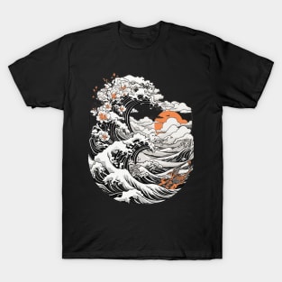 great wave at sunset T-Shirt